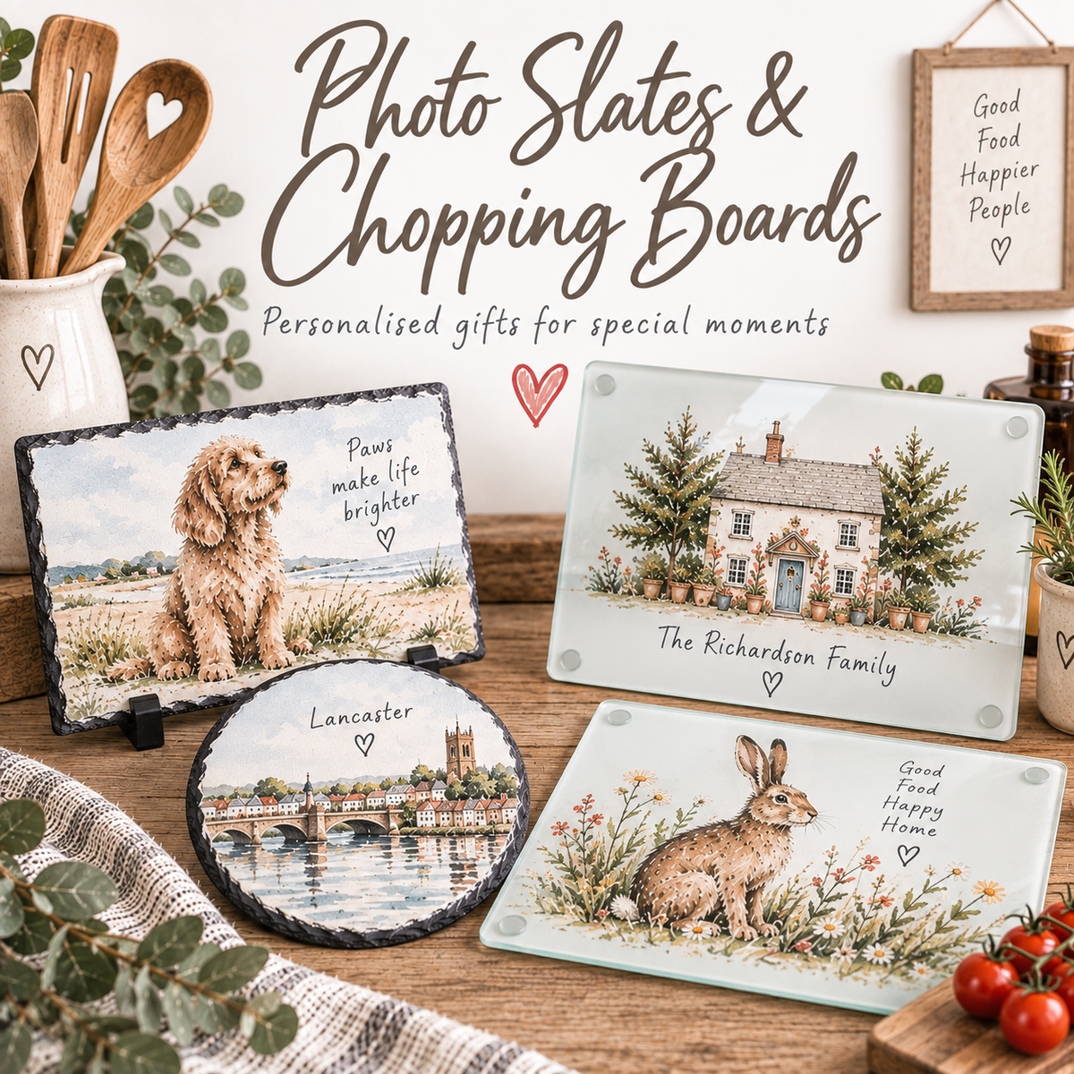 Photo Slates & Glass Chopping Boards