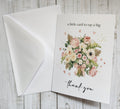 Pack of 5 - A6 Thank you Card - Flowers - 250 gsm Card with Envelope