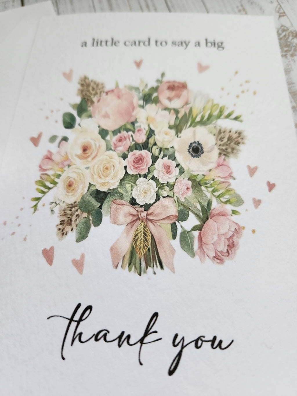 Pack of 5 - A6 Thank you Card - Flowers - 250 gsm Card with Envelope