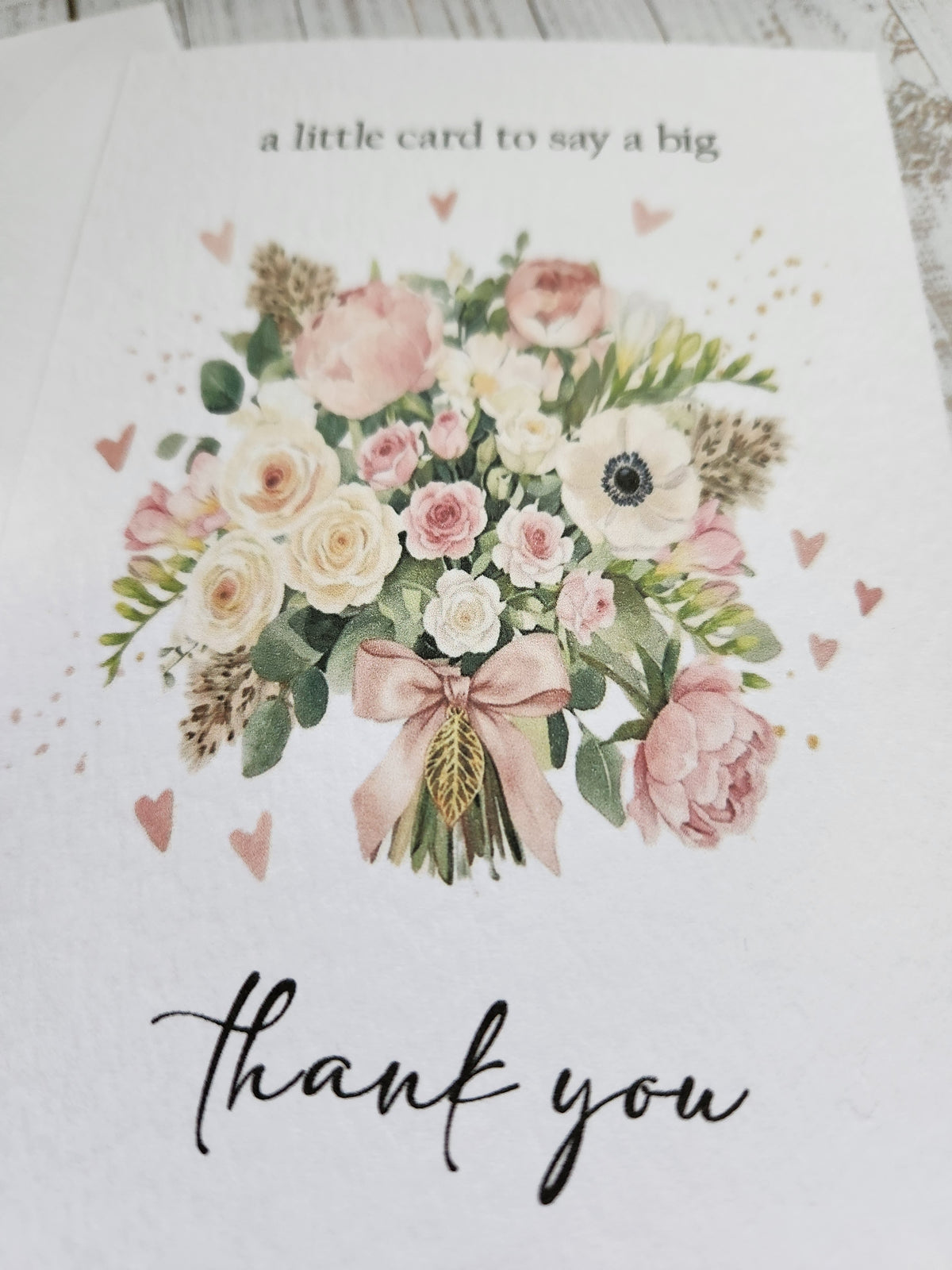 Pack of 5 - A6 Thank you Card - Flowers - 250 gsm Card with Envelope