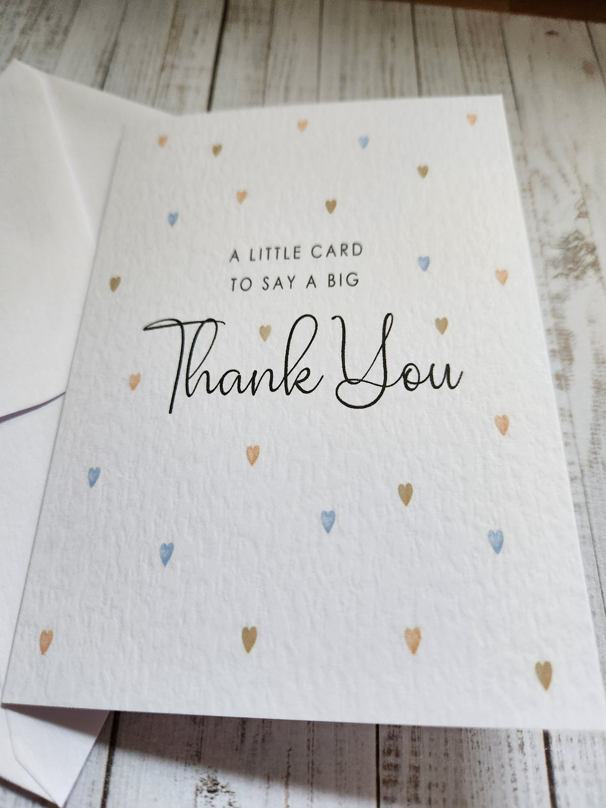 Pack of 5 - A6 Thank you Card - 250 gsm Card with Envelope
