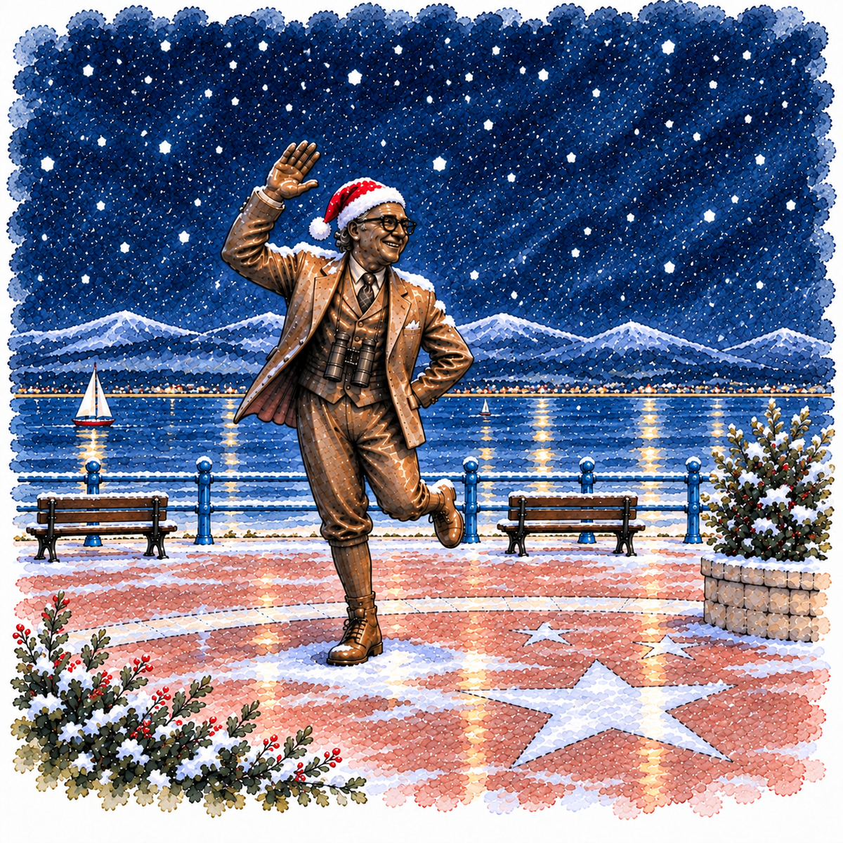 Christmas Tin - 15 x 15 cm - Morecambe Christmas Designs
