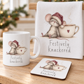 Christmas Mug, Coaster & Tea Towel Gift Set – Mouse or Dachshund