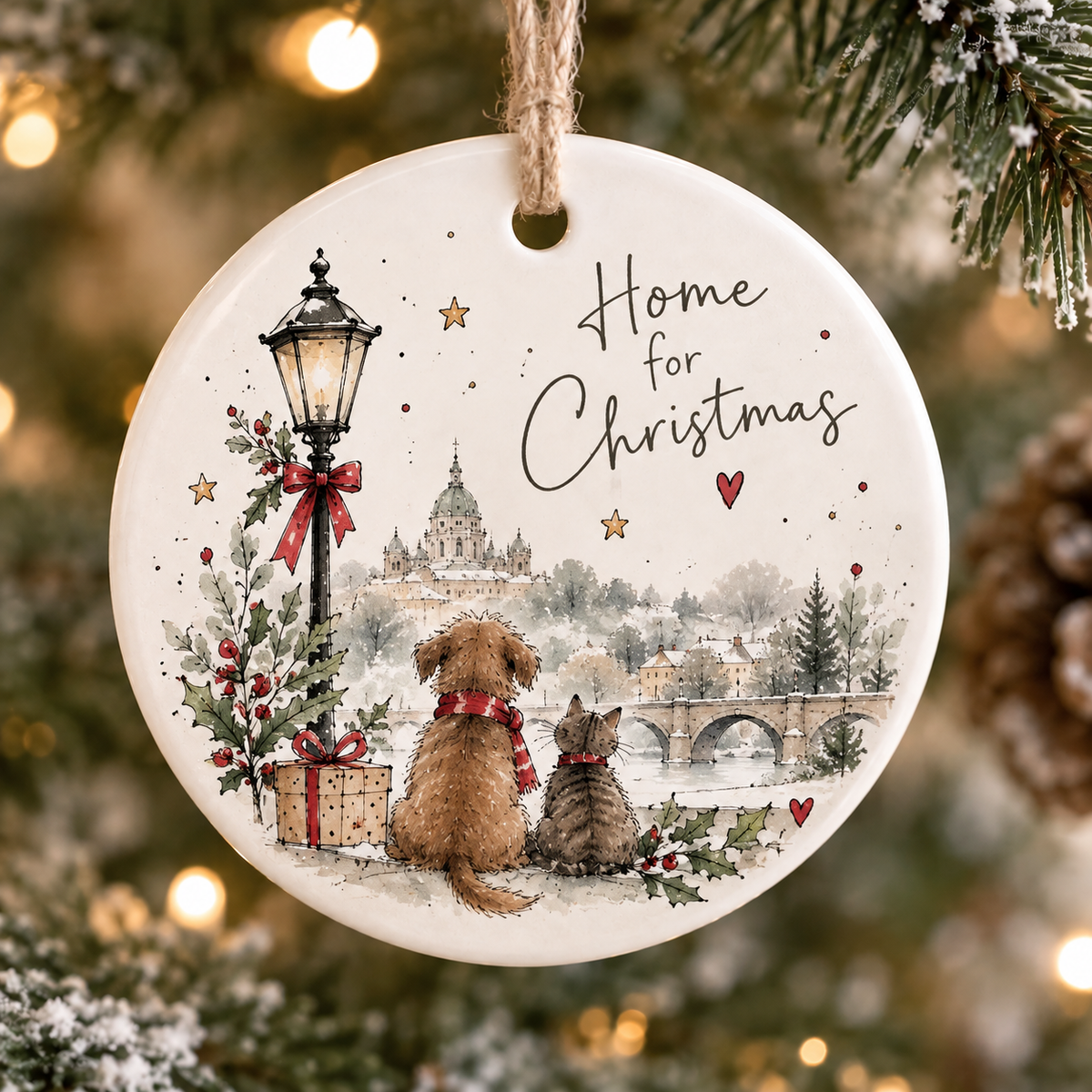 Ceramic "Cosy Christmas" Keepsake Decorations