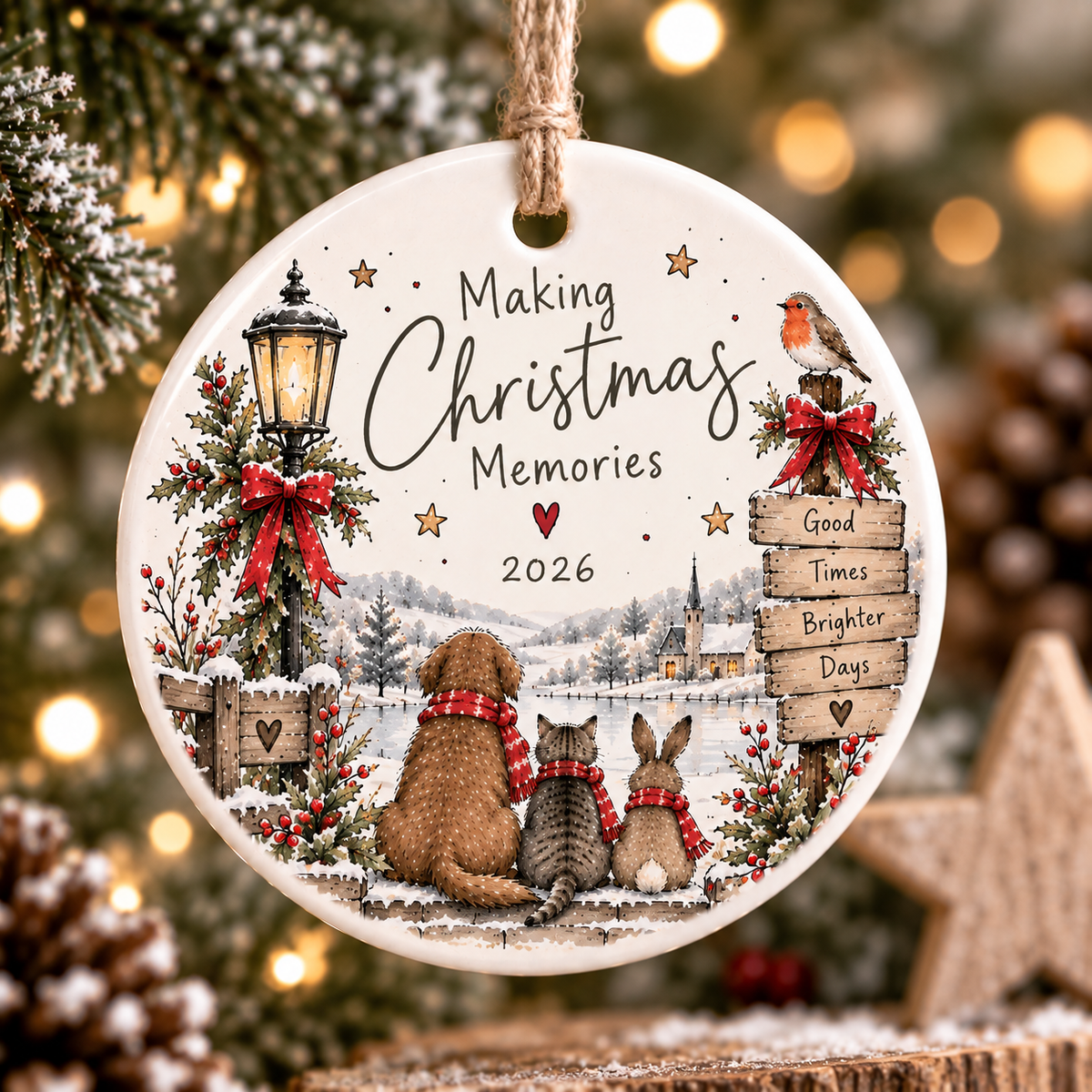 Ceramic "Cosy Christmas" Keepsake Decorations
