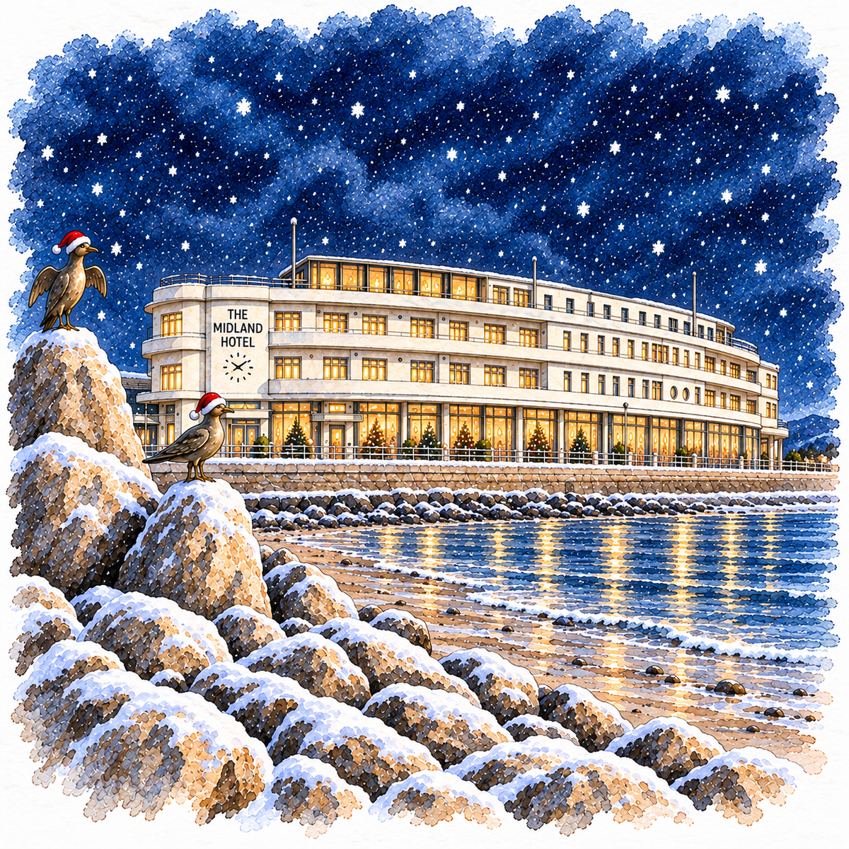 Christmas Tin - 15 x 15 cm - Morecambe Christmas Designs