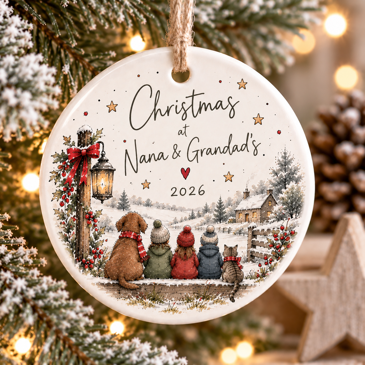 Ceramic "Cosy Christmas" Keepsake Decorations