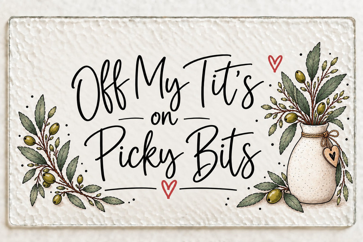 Picky Bits Glass Chopping Board | A4 / A3  Kitchen Gift