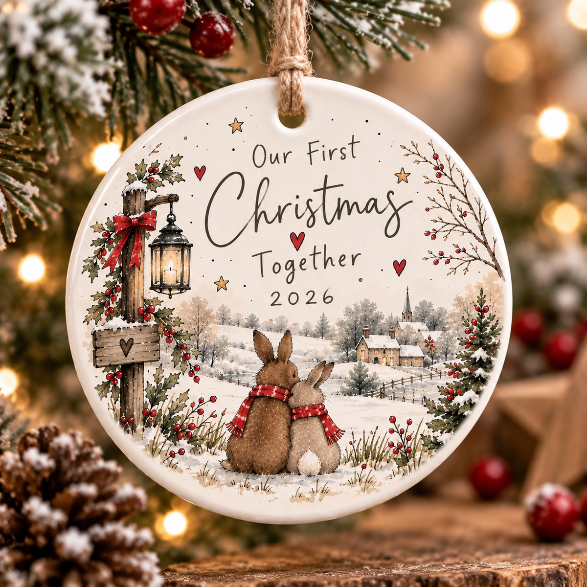 Ceramic "Cosy Christmas" Keepsake Decorations
