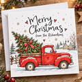 Personalised Red Truck Christmas Cards – Pack of 4 | 6x6