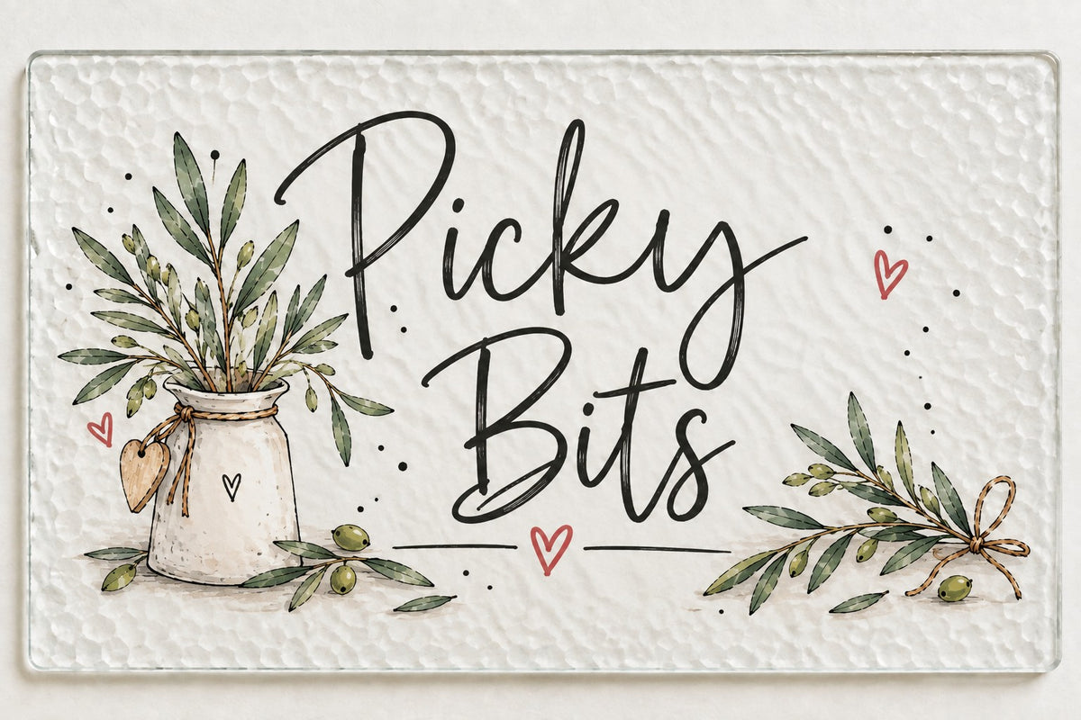 Picky Bits Glass Chopping Board | A4 / A3  Kitchen Gift