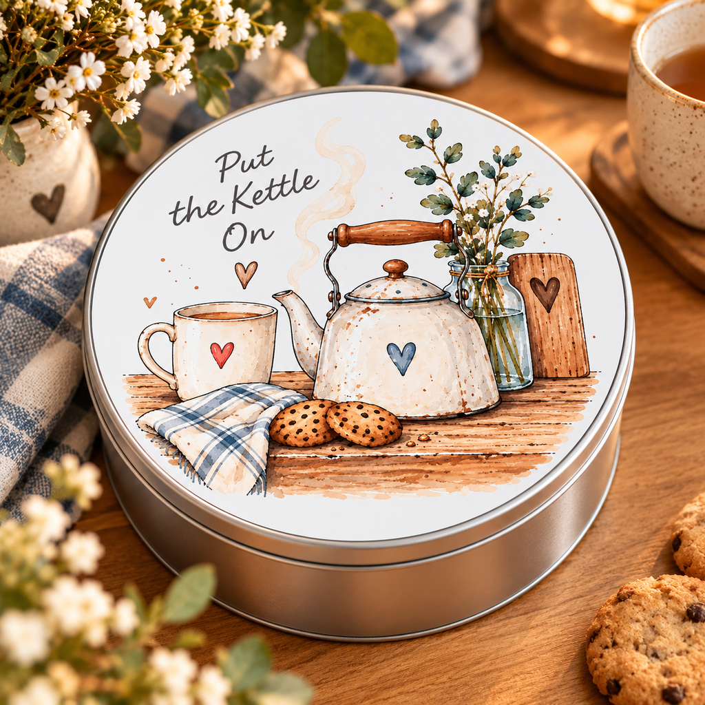 Put The Kettle On Storage Tin – Choice of 4 Designs