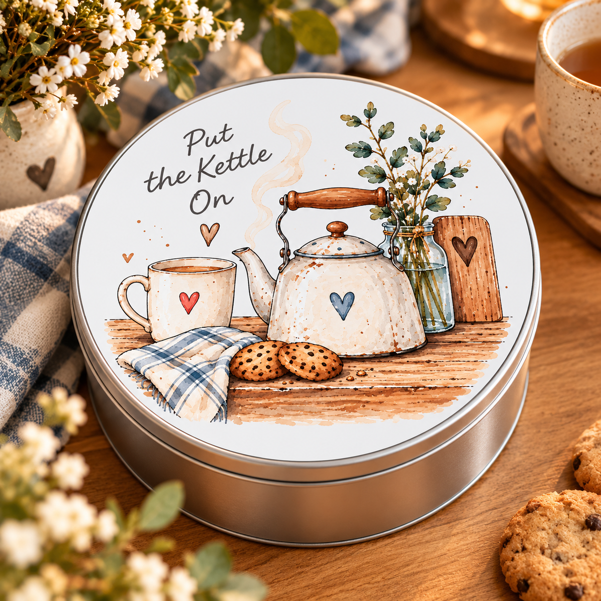 Put The Kettle On Storage Tin – Choice of 4 Designs
