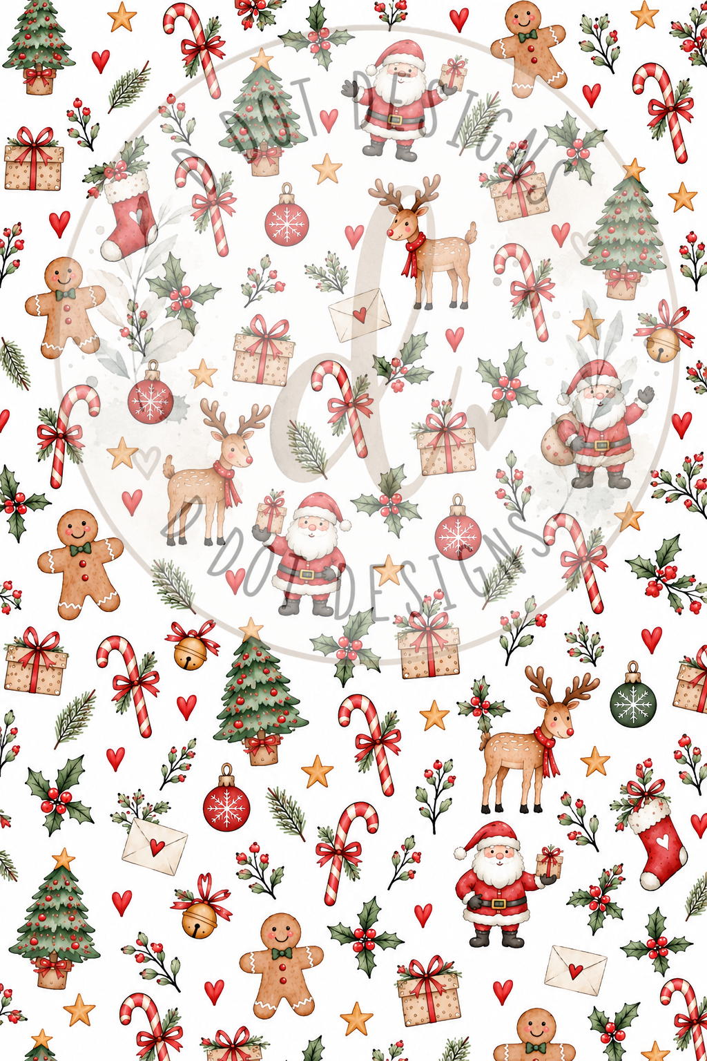 Personalised Christmas Stocking - Repeat Pattern