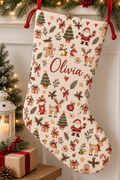Personalised Christmas Stocking - Repeat Pattern