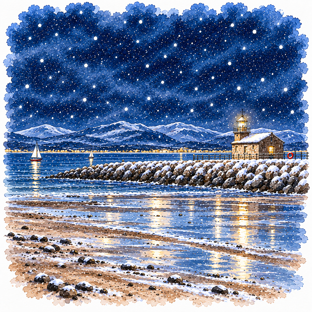 Christmas Tin - 15 x 15 cm - Morecambe Christmas Designs