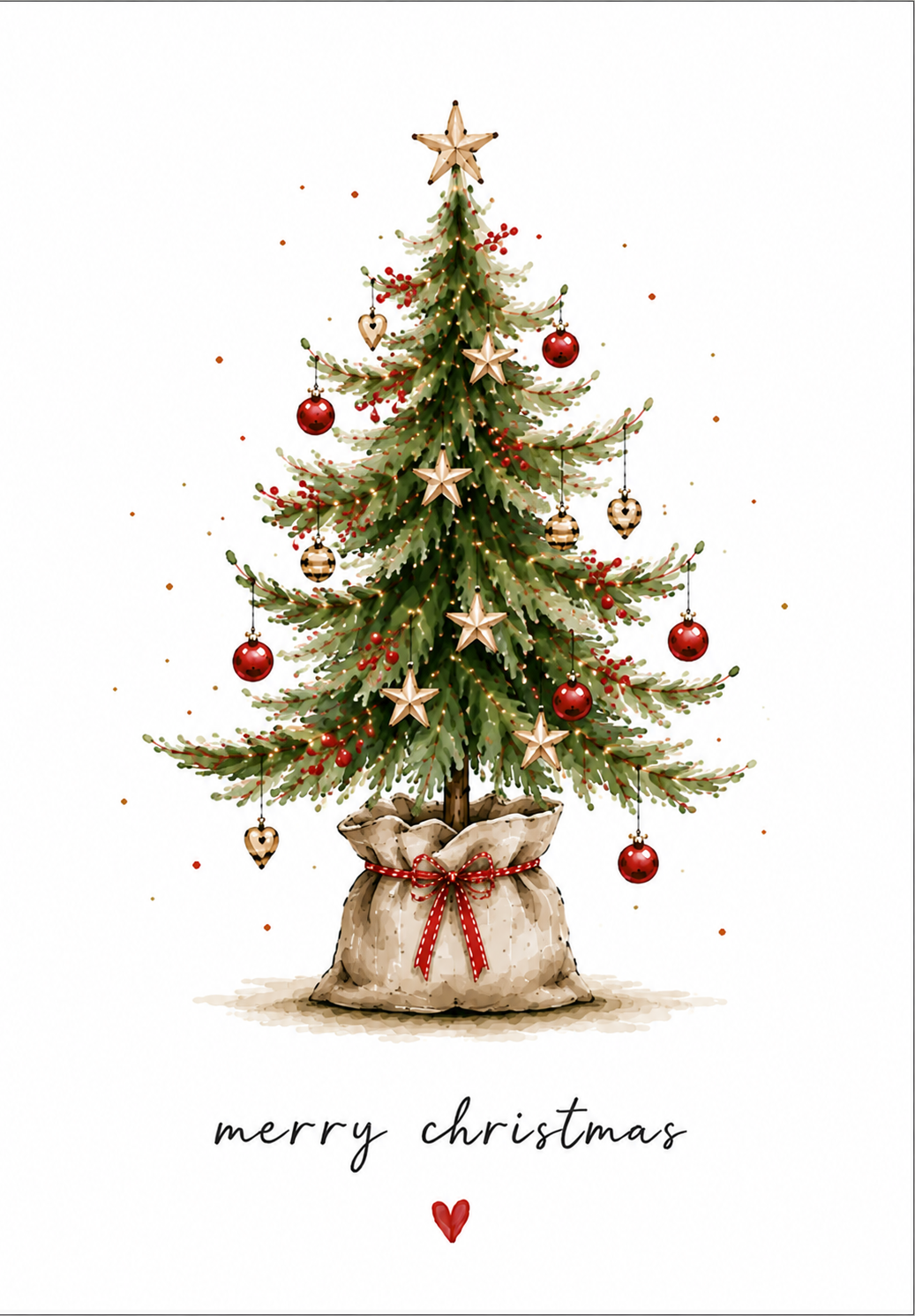 Pack of 4 - A6 Christmas Tree Design Cards