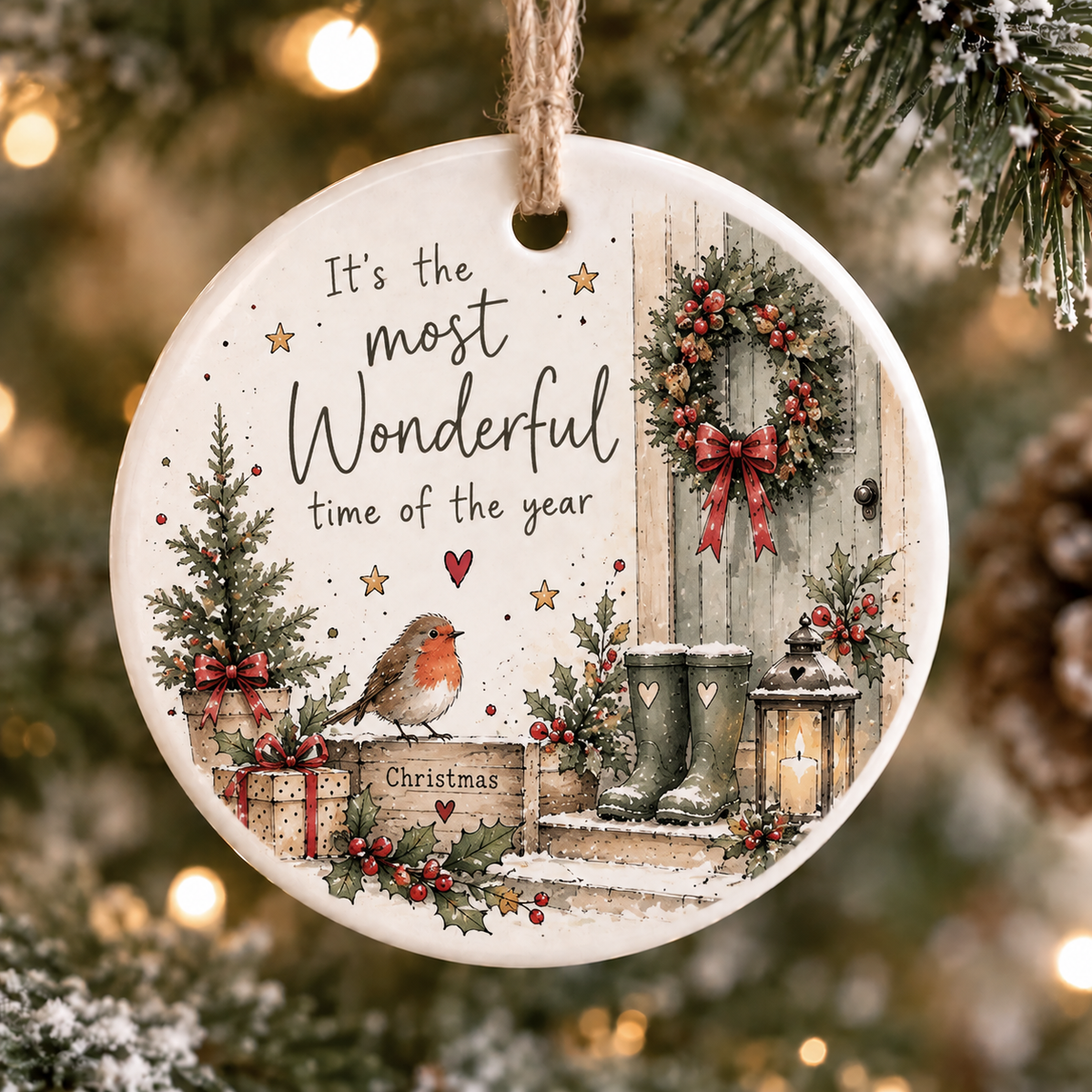 Ceramic "Cosy Christmas" Keepsake Decorations