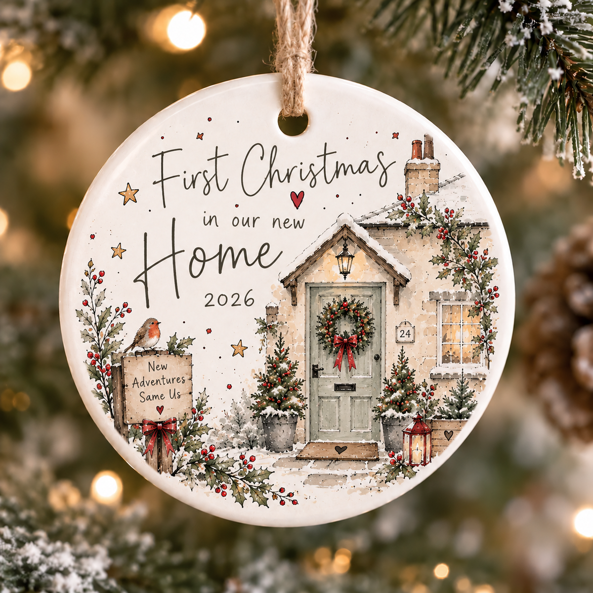 Ceramic "Cosy Christmas" Keepsake Decorations