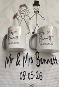 Mr & Mrs Matching Mug & Tea Towel Gift Set | Wedding & Anniversary Gift